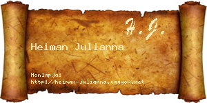 Heiman Julianna névjegykártya